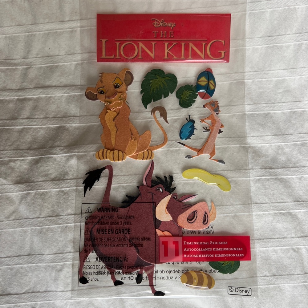 NWT EK Success Jolee's Disney Lion King Dimensional Sticker Set